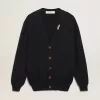 Golden Collection Cardigan aus dunkelblauer Baumwolle mit Used-Look Golden Collection Cardigan aus dunkelblauer Baumwolle mit Used-Look